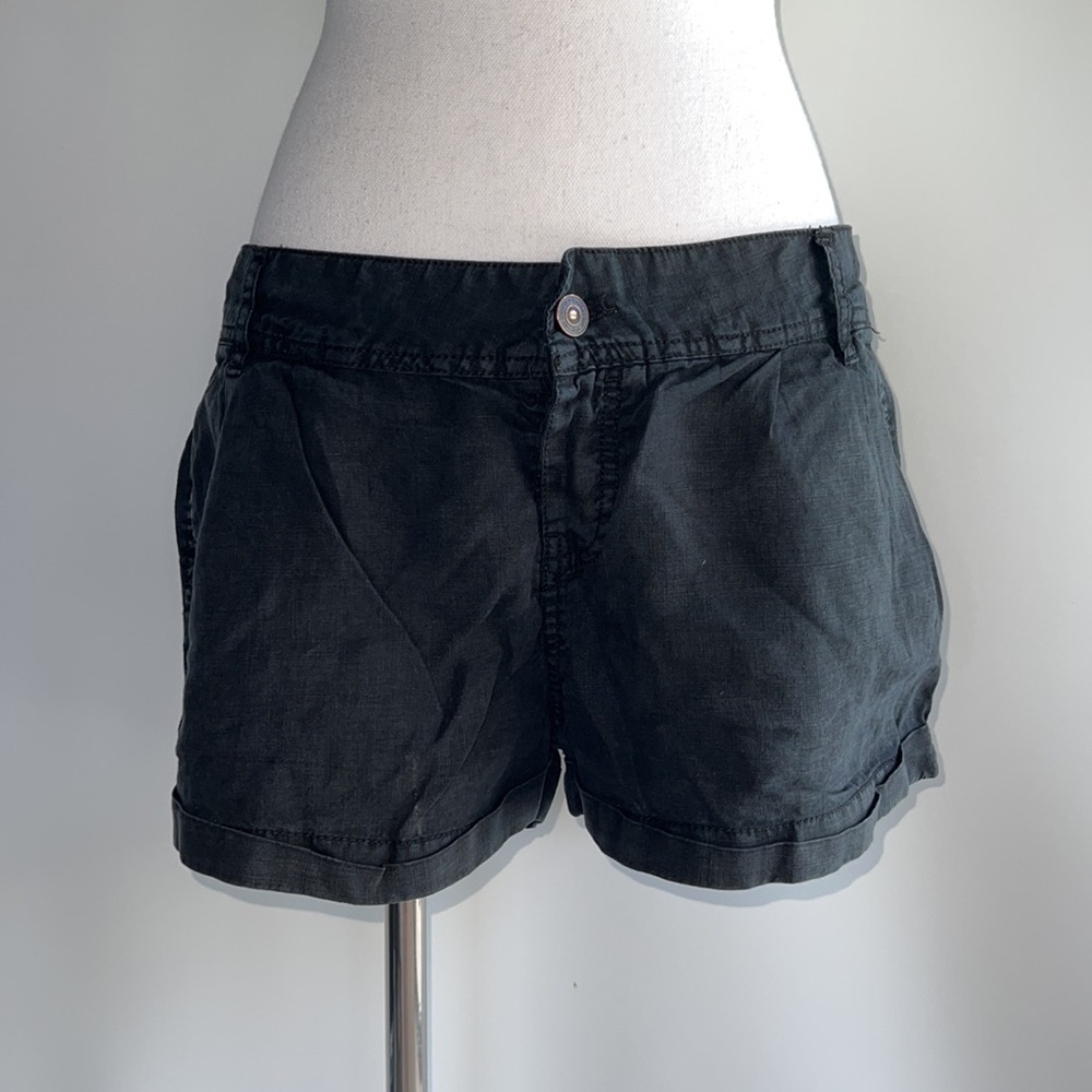 All Saints Devon Mini Cuffed Linen Shorts - sz 12UK/8US